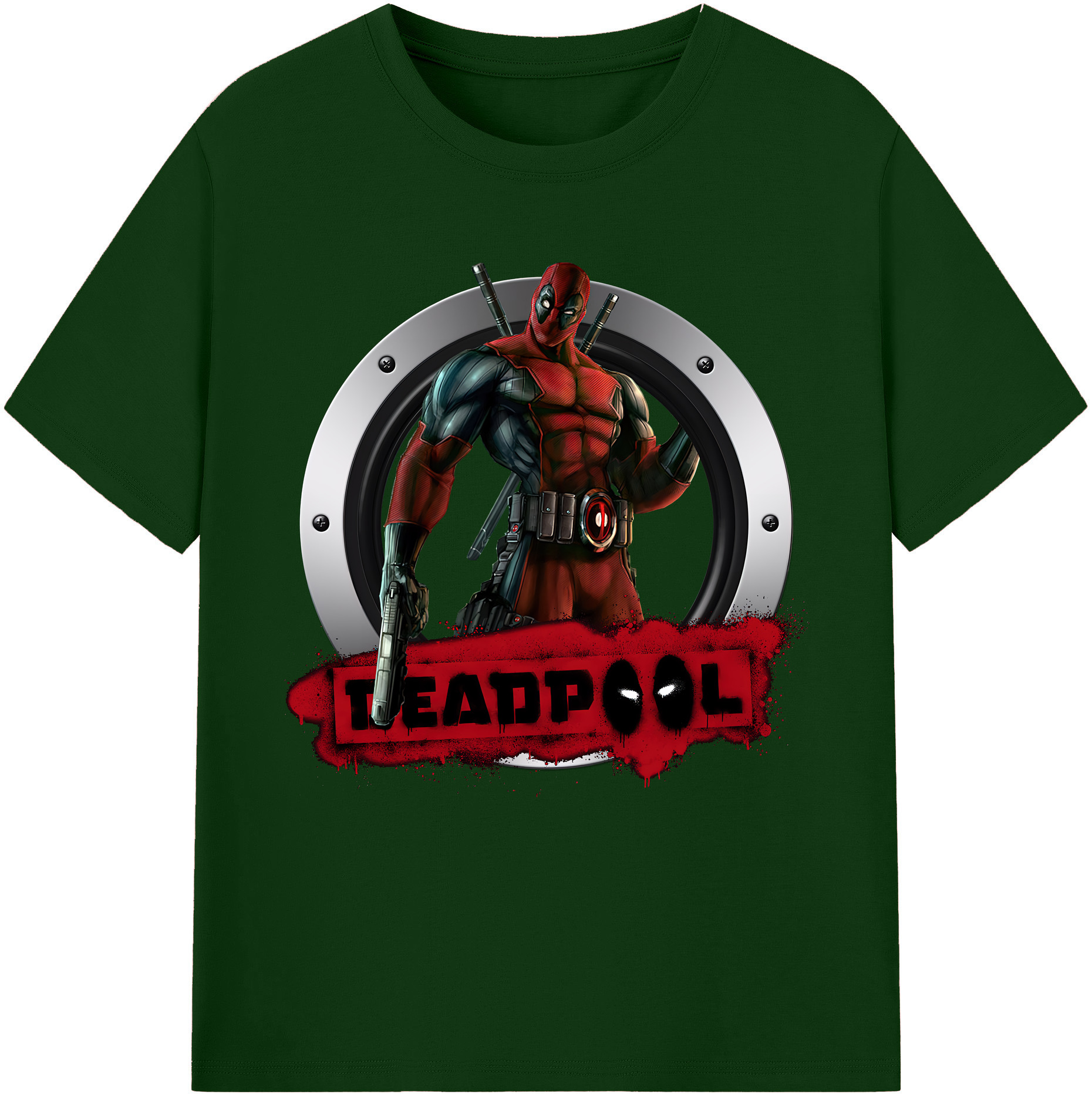 （画像用） Deadpool デッドプール 綿100％半袖Tシャツ（フロントプリント）